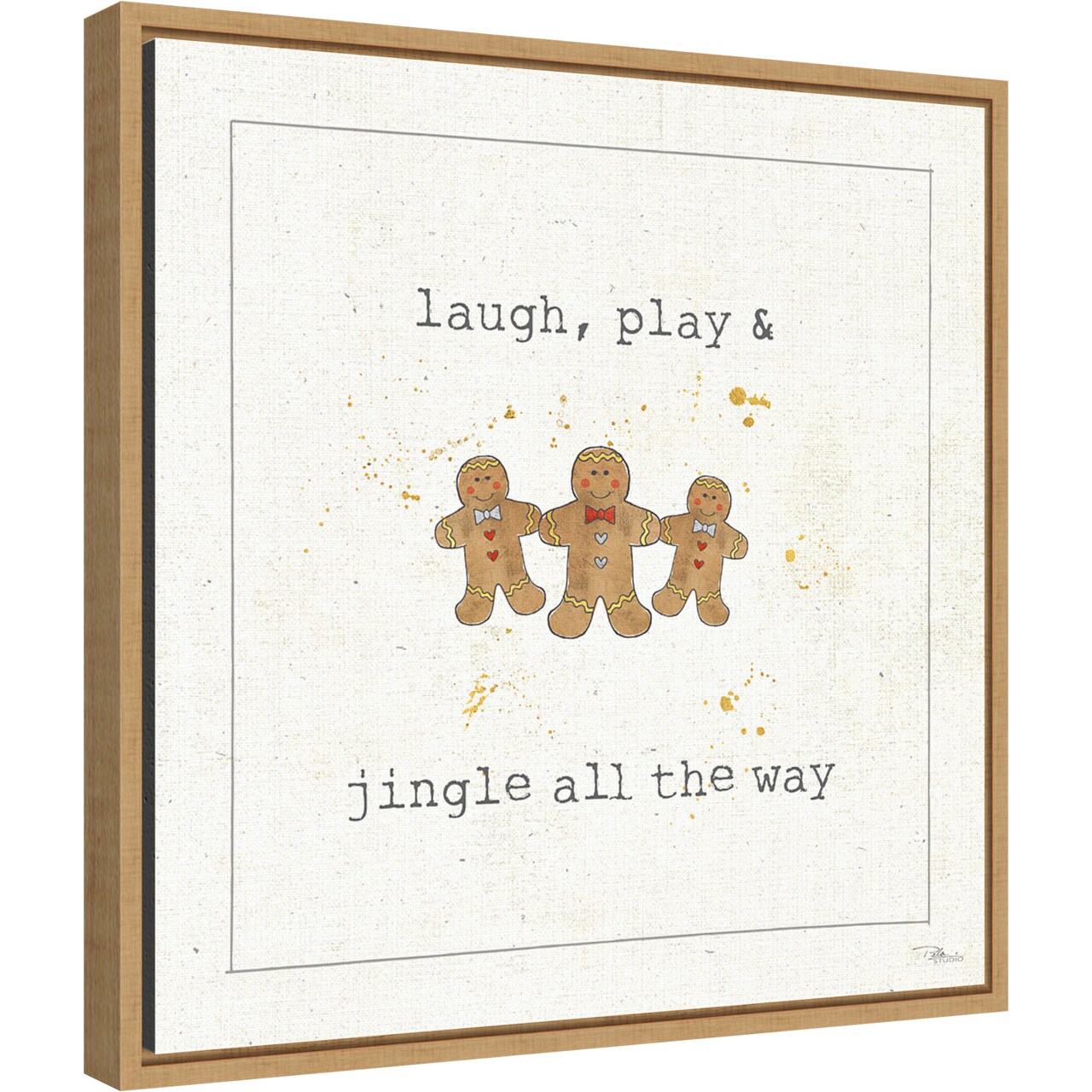 Christmas Cuties VI (Gingerbread) by Pela Studio Canvas Wall Art Print Framed